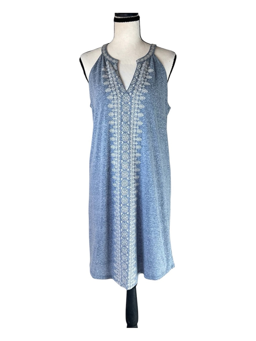 THML Blue Embroidered Halter Mini Dress Women’s Sz XL Coastal Grandma